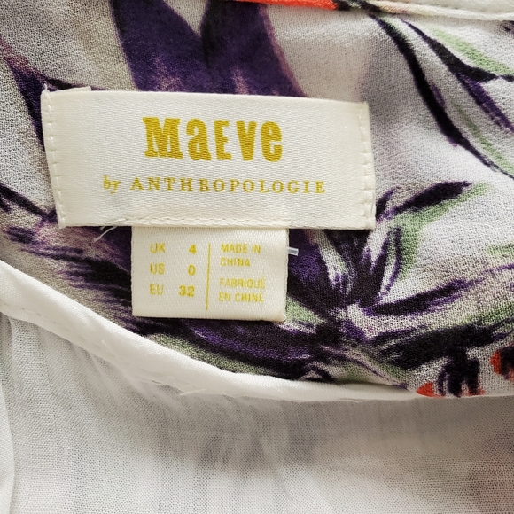 Anthropologie Maeve Floral Wrap Dress Sz 0 - Picture 13 of 13